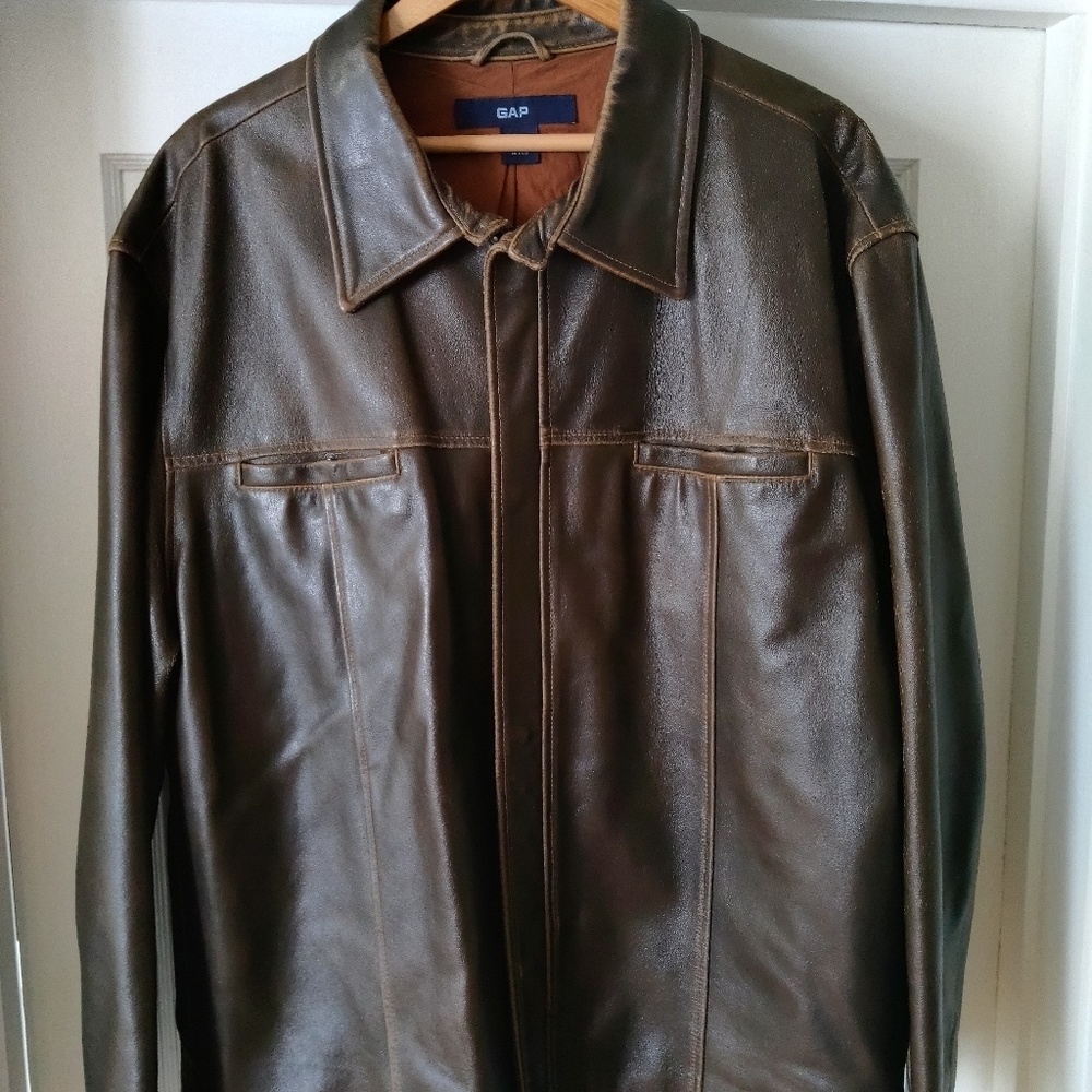 XXL GAP BROWN LEATHER JACKET